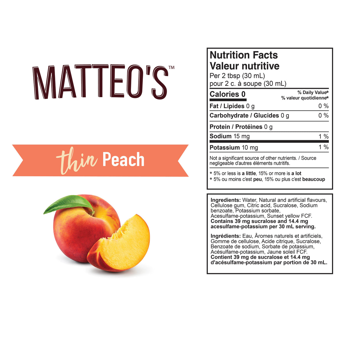 Sugar Free Mix - Peach (1 case/6 bottles)