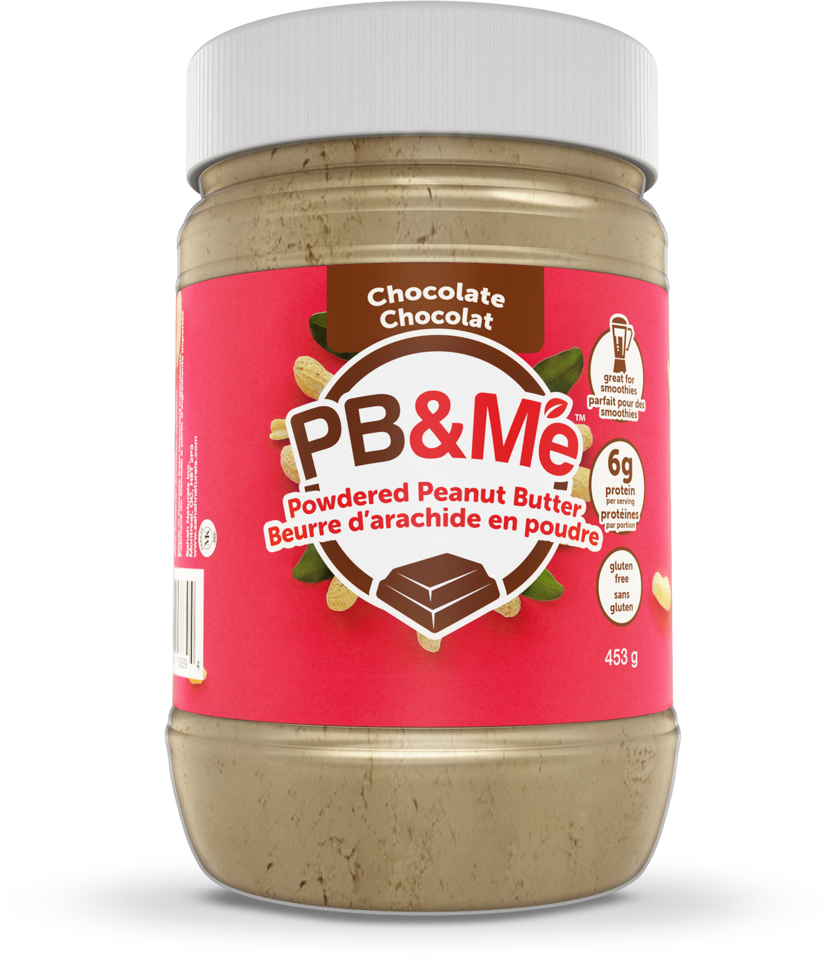 PB&Me - Powdered Peanut Butter (1 case/6 Jars) - Chocolate (1LB)