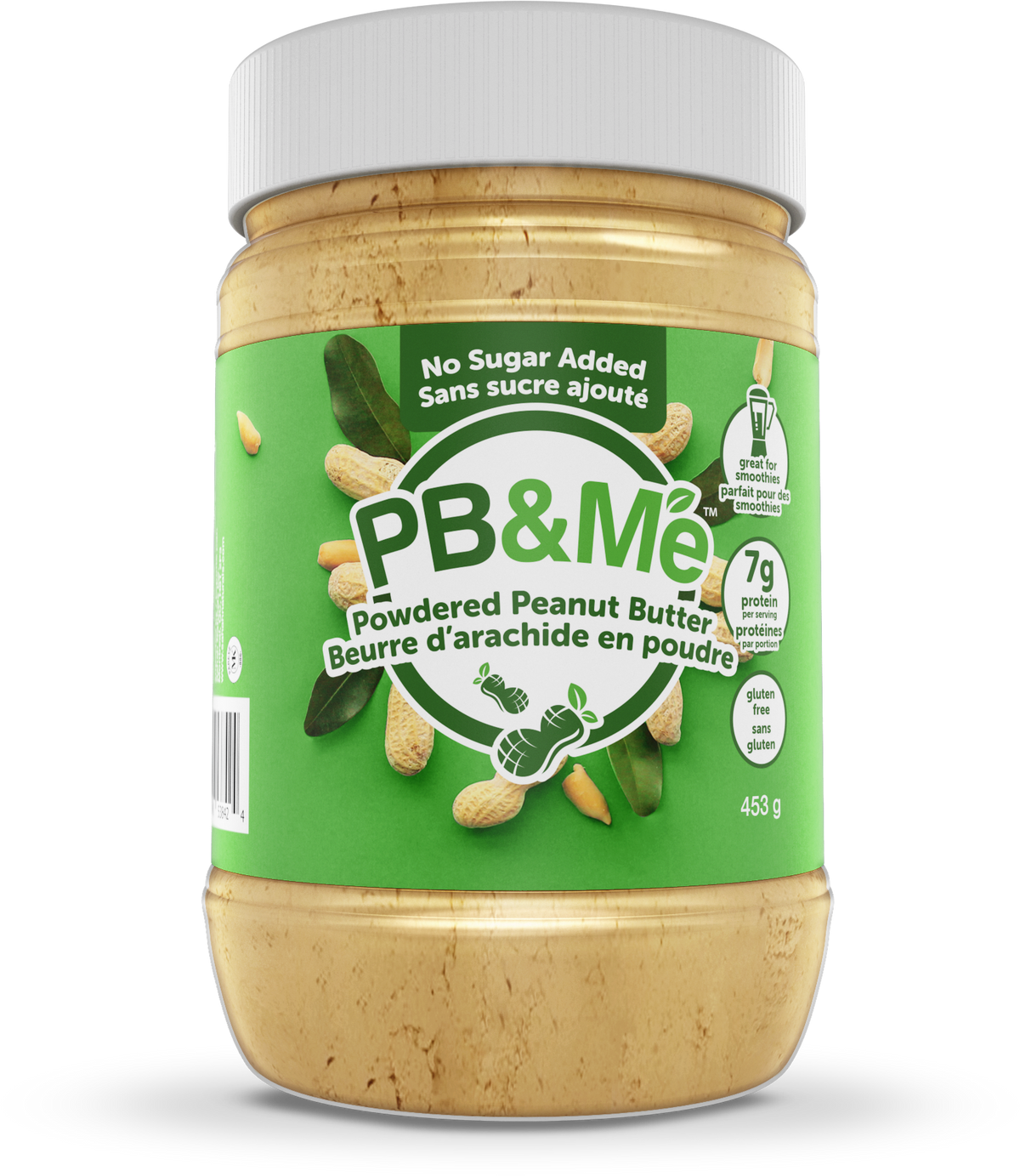 PB&Me - Beurre de cacahuète en poudre (1 caisse/6 pots) - Sans sucre ajouté (1LB)