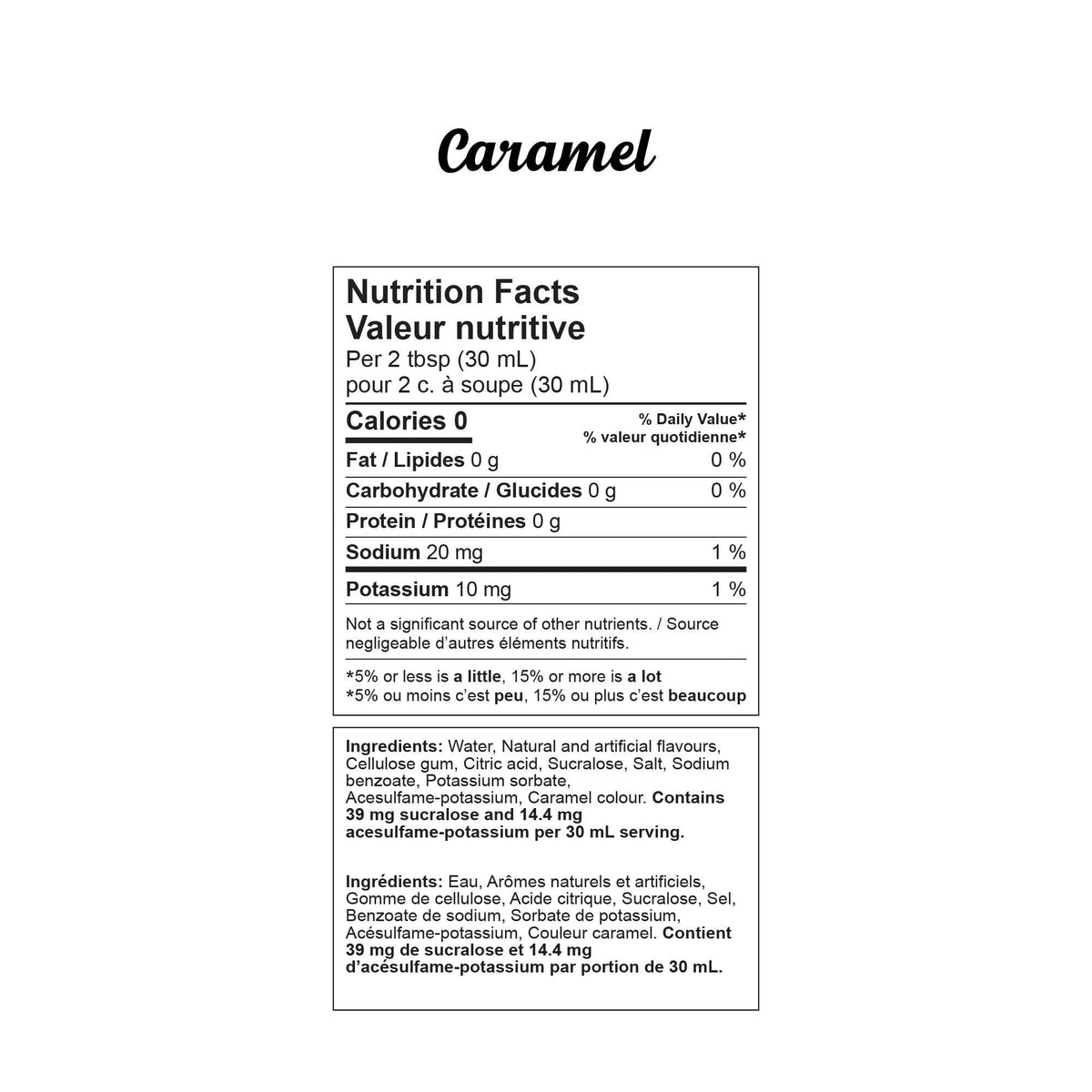 Sugar Free Coffee Syrup - Caramel (1 case/6 bottles)