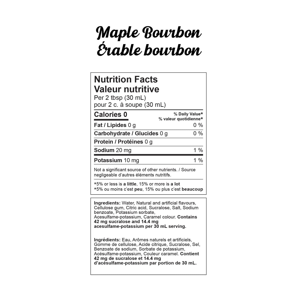 Sugar Free Coffee Syrup - Maple Bourbon (1 case/6 bottles)