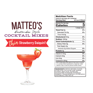 Matteo's Sugar Free Cocktail Mixes - Strawberry Daiquiri (1 case/6 bottles)