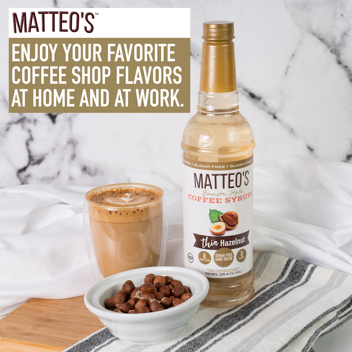 Matteo's Sugar Free Coffee Syrup, Salted Dark Chocolate (1 case/6 bottles)