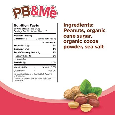 PB&Me - Powdered Peanut Butter (1 case/6 Jars) - Chocolate (1LB)
