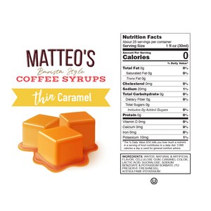 Matteo's Sugar Free Coffee Syrup, Caramel (1 case/6 bottles)