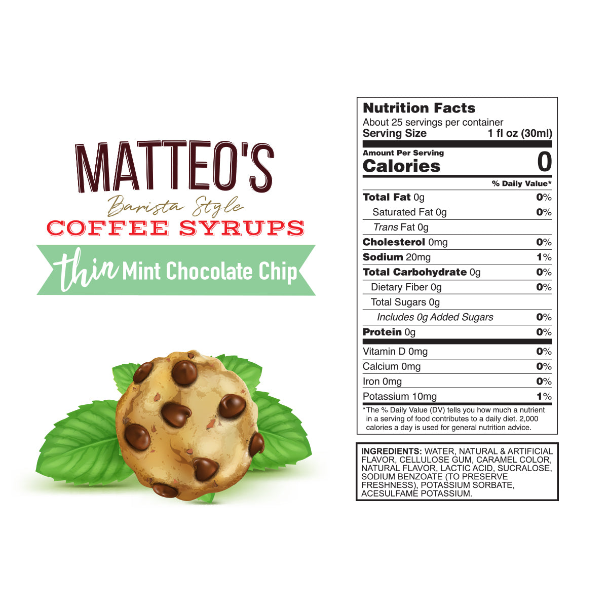 Sugar Free Coffee Syrup, Variety Pack, (6 Flavors) - Matteo's Coffee Syrup