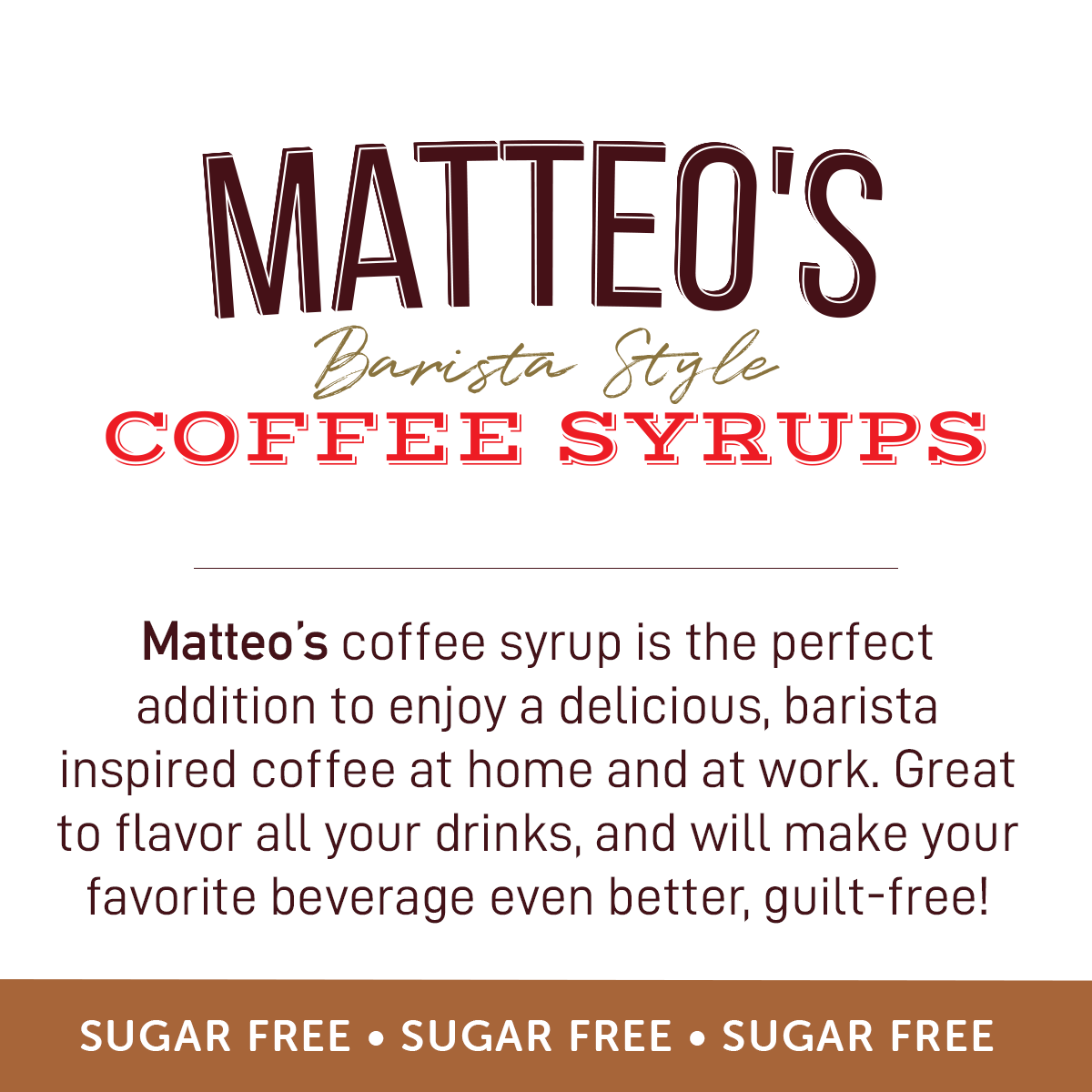 Matteo's Sugar Free Coffee Syrup, Cinnamon Vanilla (1 case/6 bottles)