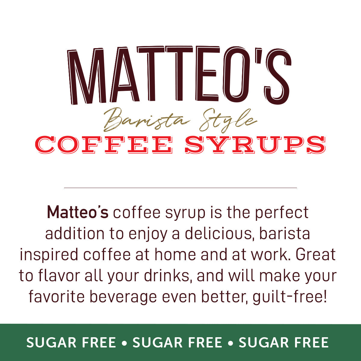 Matteo's Sugar Free Coffee Syrup, Eggnog (1 case/6 bottles)