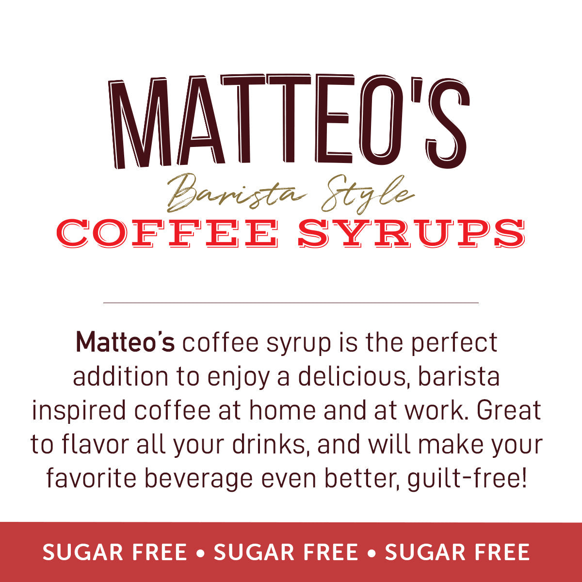 Matteo's Sugar Free Coffee Syrup, Gingerbread (1 case/6 bottles)