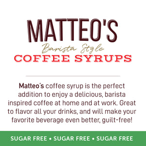 Sirop de café sans sucre Matteo's, menthe poivrée (1 caisse/6 bouteilles)