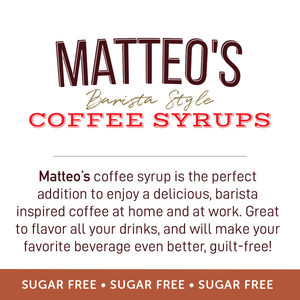 Sirop de café sans sucre Matteo's, cheesecake à la citrouille (1 caisse/6 bouteilles)