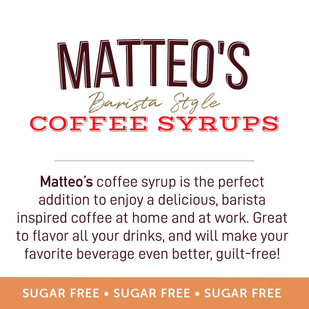 Matteo's Sugar Free Coffee Syrup, Salted Chocolate Caramel (1 case/6 bottles)