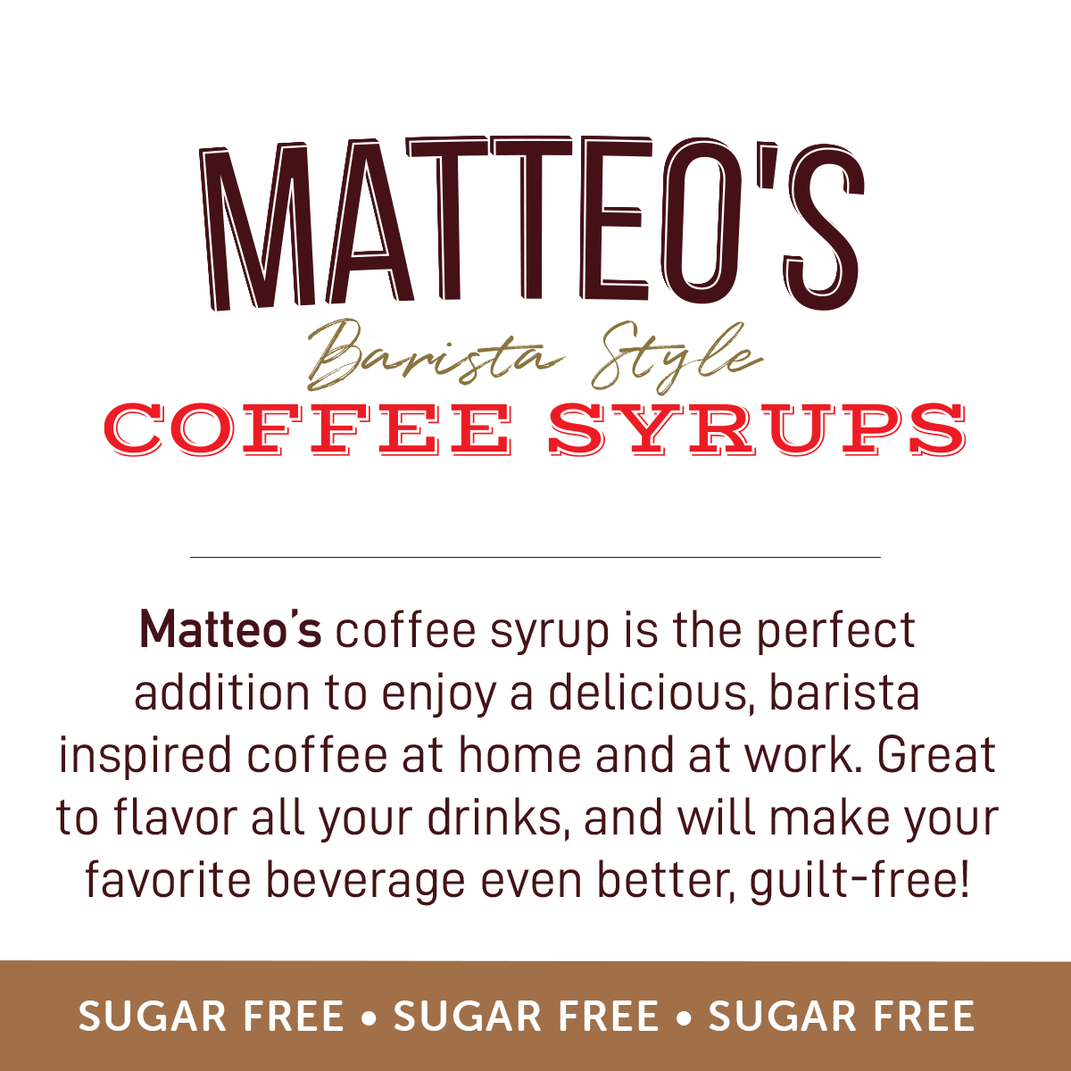Matteo's Sugar Free Coffee Syrup, S'Mores (1 case/6 bottles)