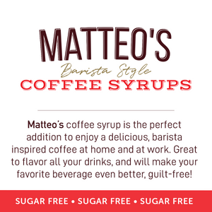Sirop de café sans sucre Matteo's, vanille (1 caisse/6 bouteilles)