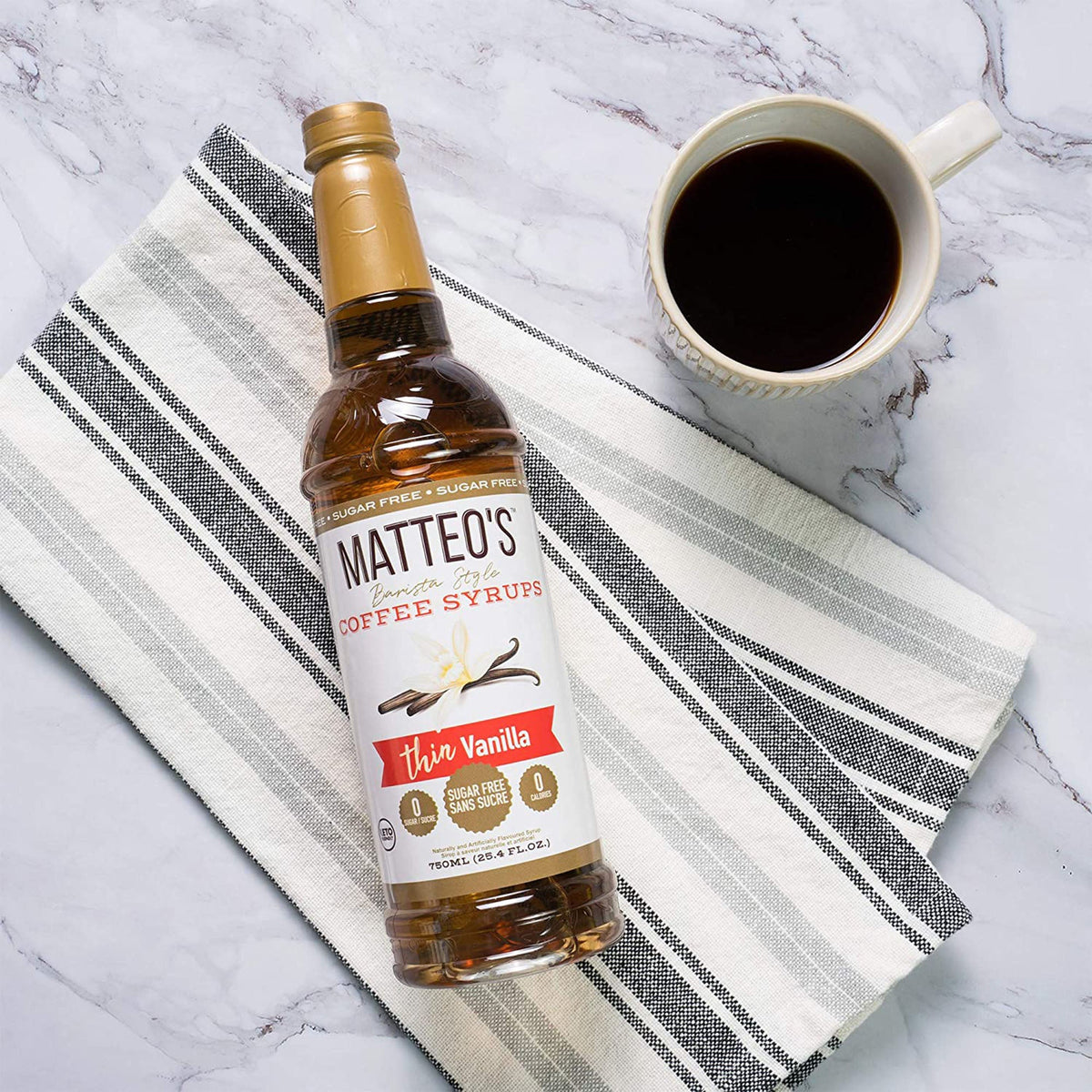 Matteo's Sugar Free Coffee Syrup, Birthday Cake, (1 case/6 bottles)