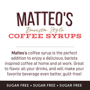 Sirop de café sans sucre Matteo's, Cookies N Cream, (1 caisse/6 bouteilles)