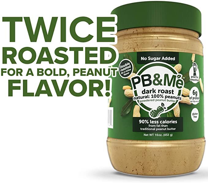 PB&PB&Me - Beurre de cacahuète en poudre (1 caisse/6 pots) - Rôti foncé - Sans sucre ajouté (1LB)