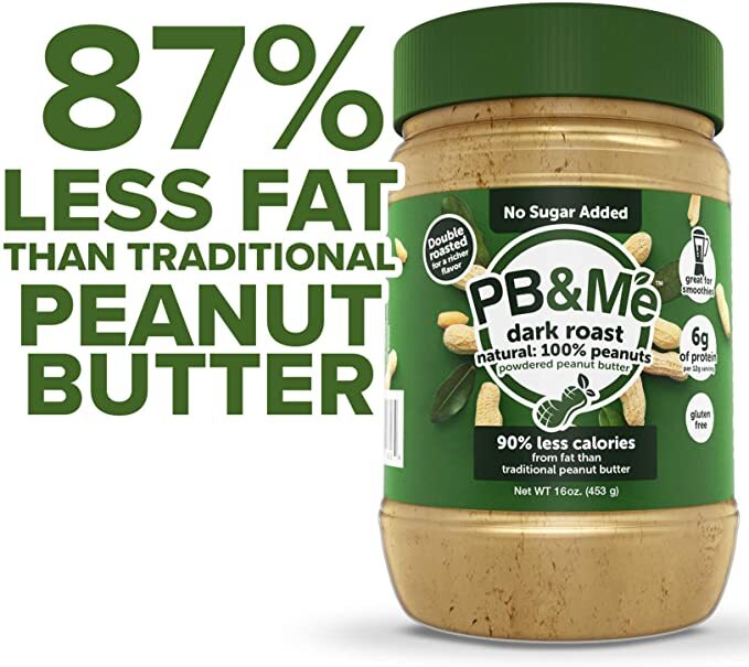 PB&PB&Me - Beurre de cacahuète en poudre (1 caisse/6 pots) - Rôti foncé - Sans sucre ajouté (1LB)