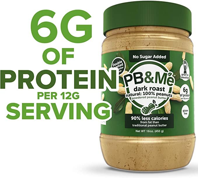 PB&PB&Me - Beurre de cacahuète en poudre (1 caisse/6 pots) - Rôti foncé - Sans sucre ajouté (1LB)