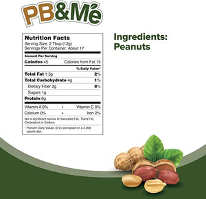 PB&PB&Me - Beurre de cacahuète en poudre (1 caisse/6 pots) - Rôti foncé - Sans sucre ajouté (1LB)