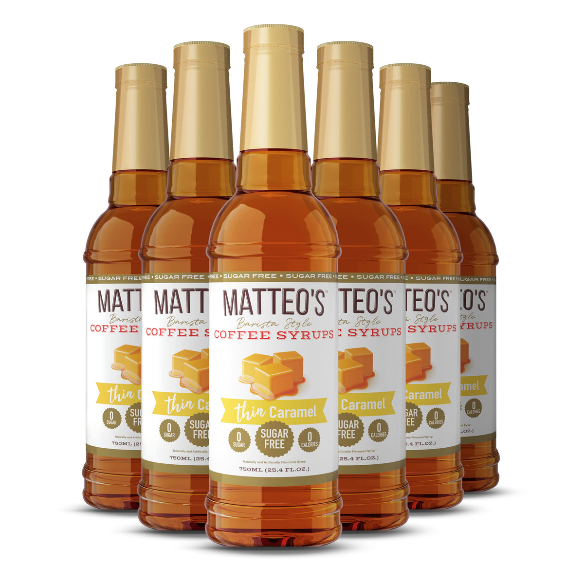 Matteo's Sugar Free Coffee Syrup, Caramel (1 case/6 bottles)