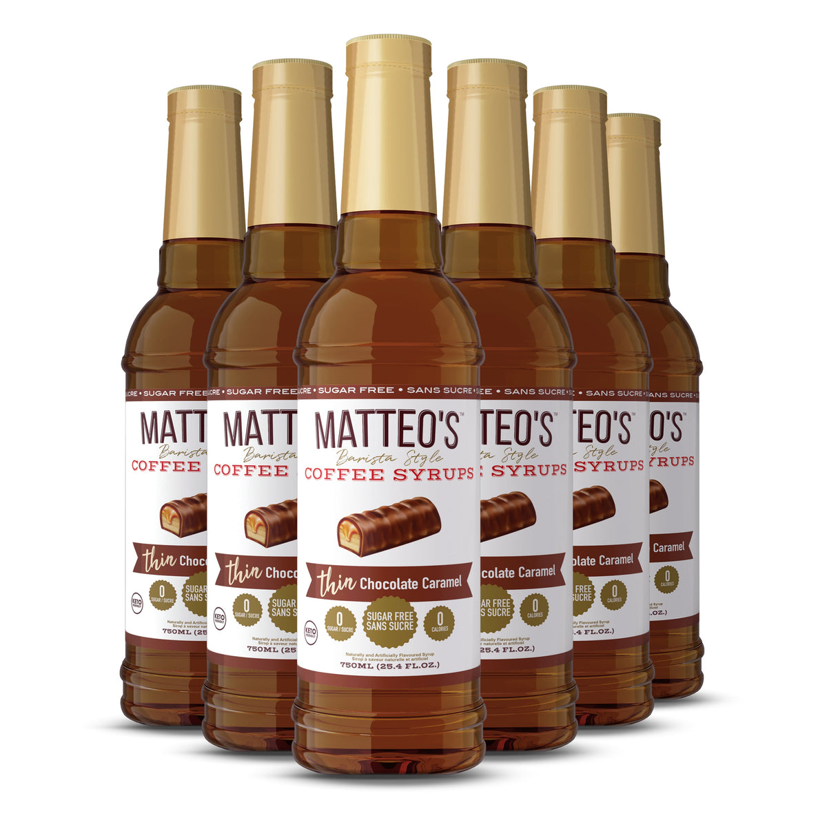 Matteo's Sugar Free Coffee Syrup, Chocolate Caramel (1 case/6 bottles)