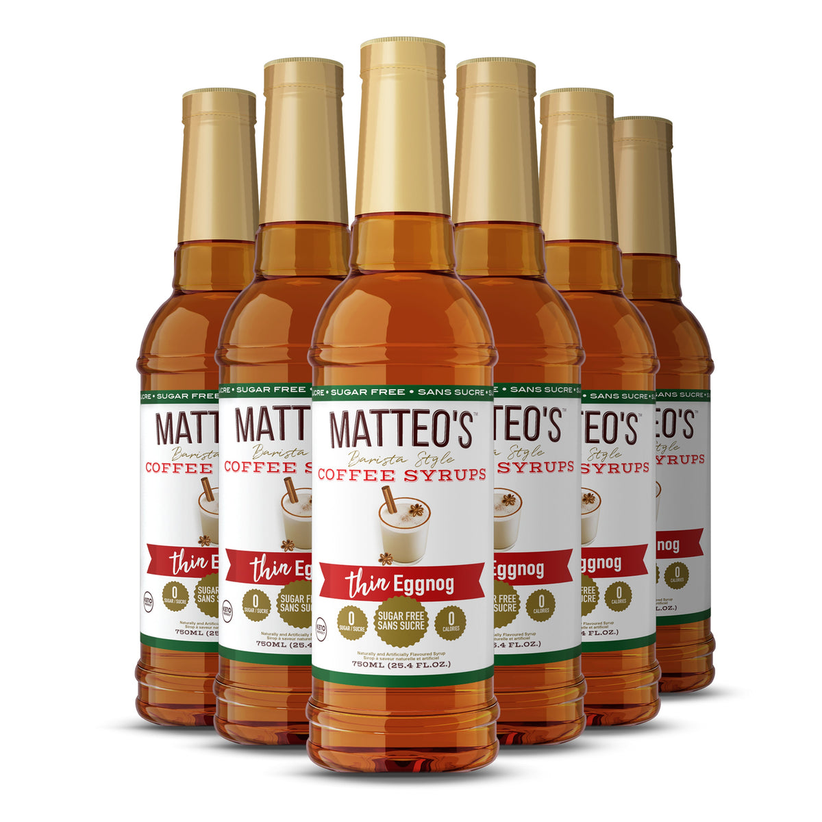 Matteo's Sugar Free Coffee Syrup, Eggnog (1 case/6 bottles)