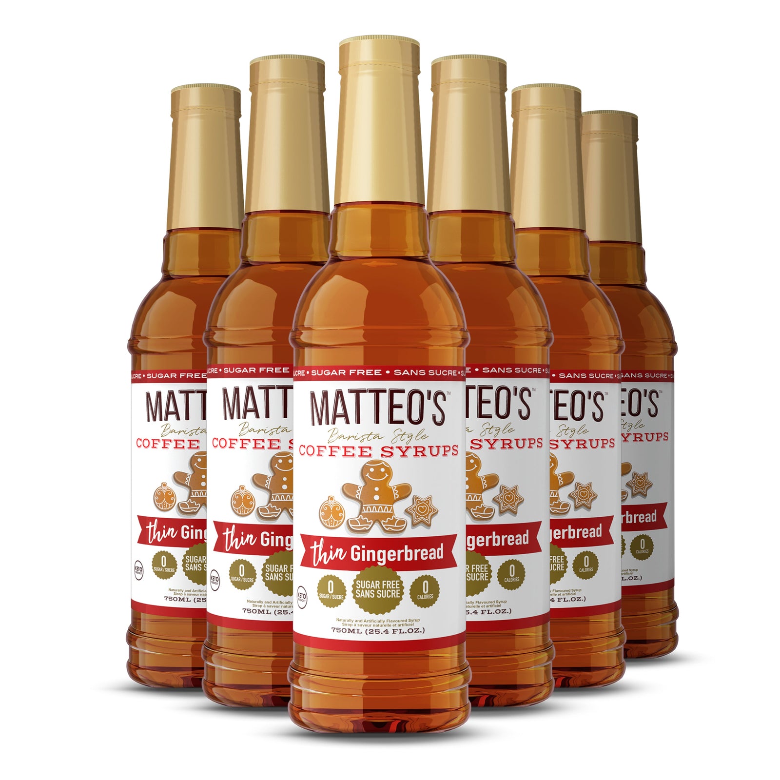 Matteo's Sugar Free Coffee Syrup, Gingerbread (1 case/6 bottles)