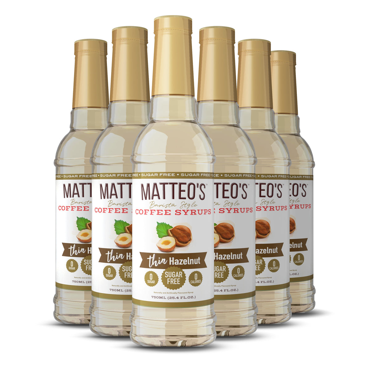 Matteo's Sugar Free Coffee Syrup, Hazelnut (1 case/6 bottles)