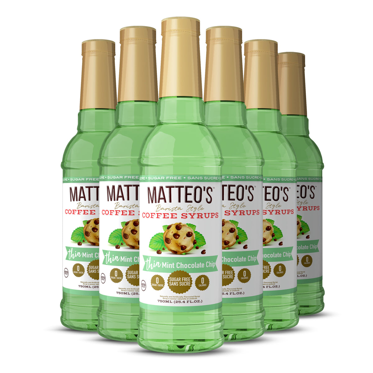 Matteo's Sugar Free Coffee Syrup, Mint Chocolate Chip (1 case/6 bottles)