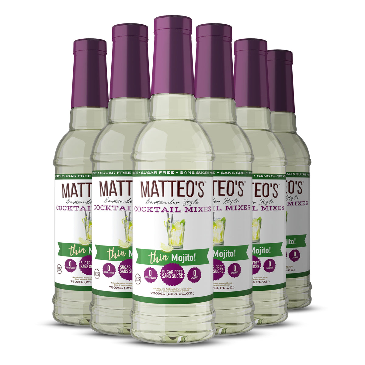 Matteo's Sugar Free Cocktail Mixes - Mojito (1 case/6 bottles)