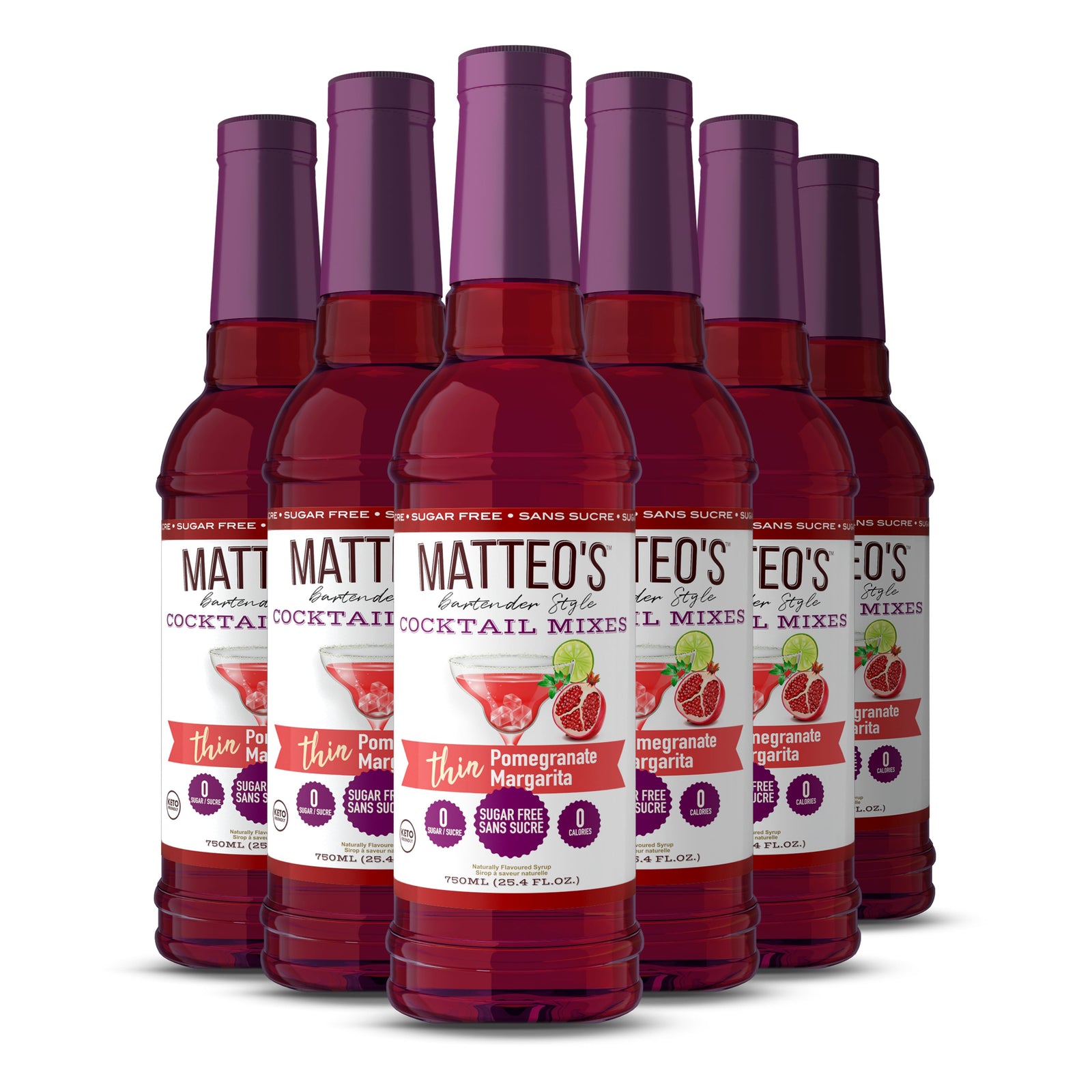 Matteo's Sugar Free Cocktail Mixes - Pomegranate Margarita (1 case/6 bottles)
