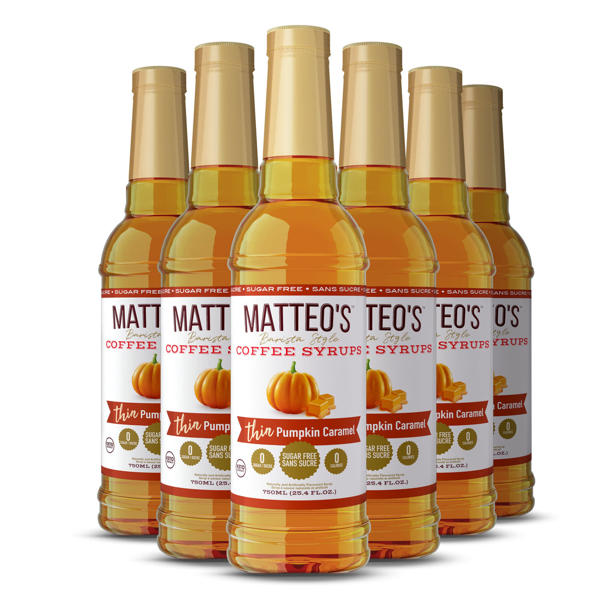 Matteo's Sugar Free Coffee Syrup, Maple Pumpkin (1 case/6 bottles)