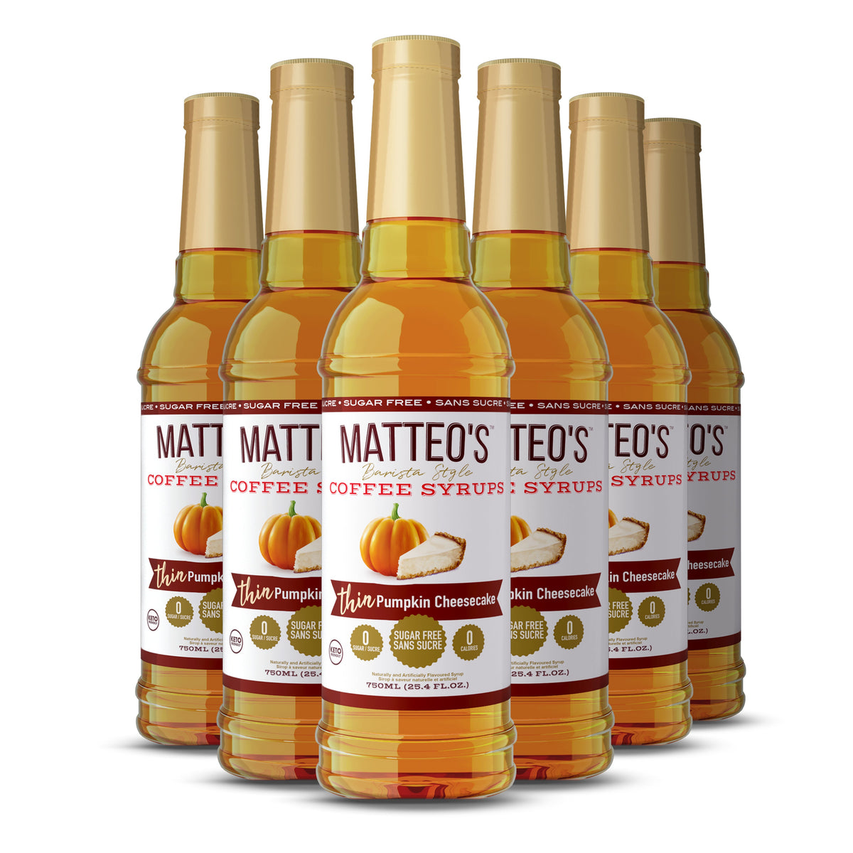 Matteo's Sugar Free Coffee Syrup, Pumpkin Cheesecake (1 case/6 bottles)