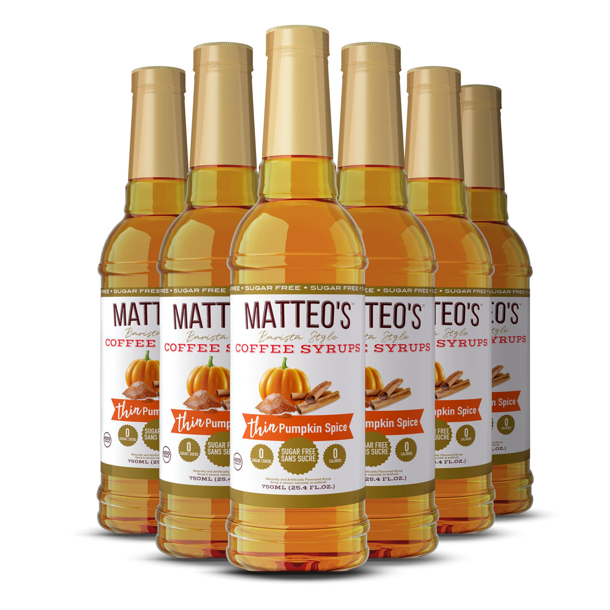 Matteo's Sugar Free Coffee Syrup, Pumpkin Spice (1 case/6 bottles)