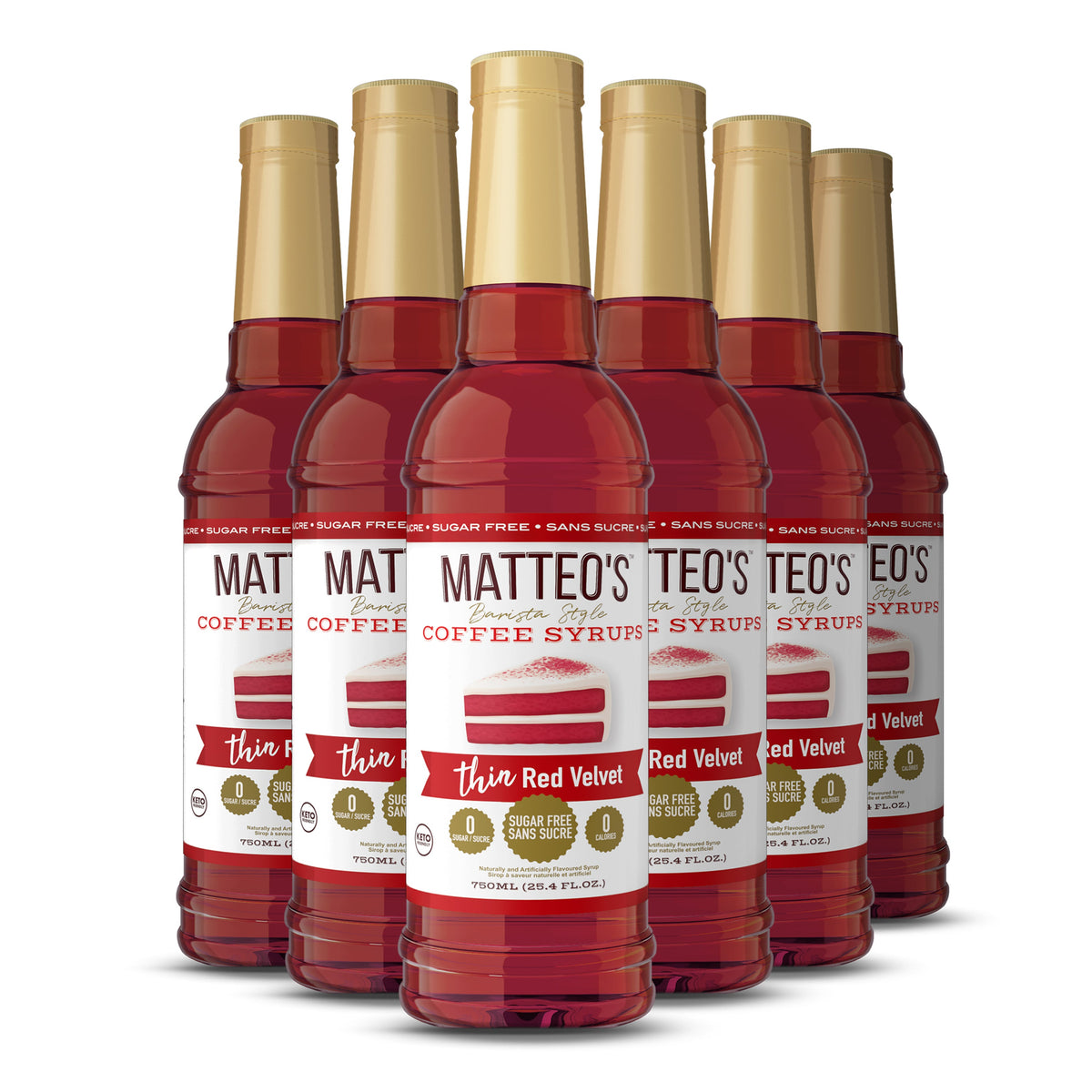 Matteo's Sugar Free Coffee Syrup, Red Velvet (1 case/6 bottles)