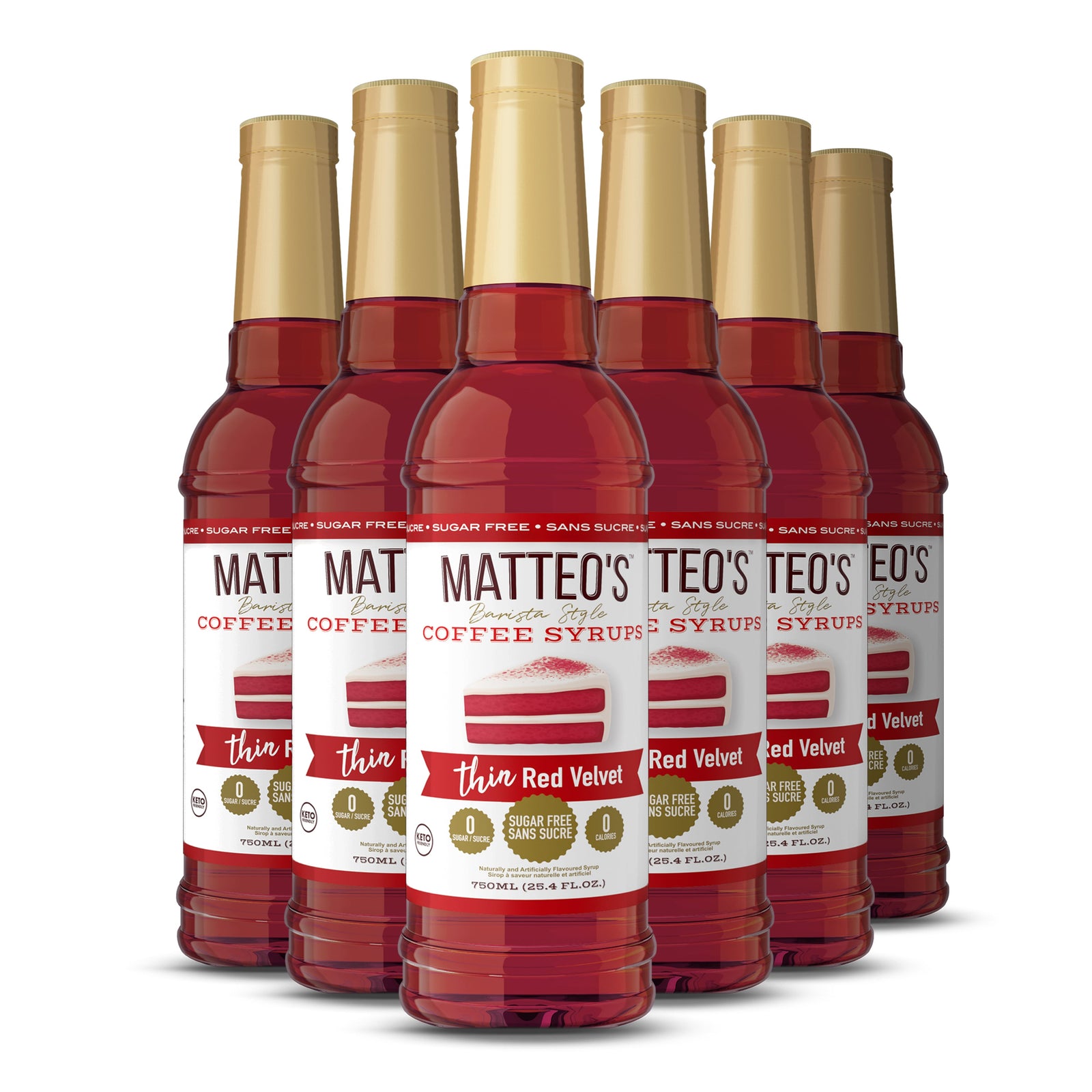 Matteo's Sugar Free Coffee Syrup, Red Velvet (1 case/6 bottles)