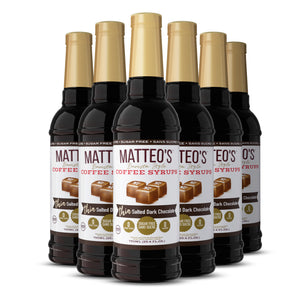 Matteo's Sugar Free Coffee Syrup, Salted Dark Chocolate (1 case/6 bottles)