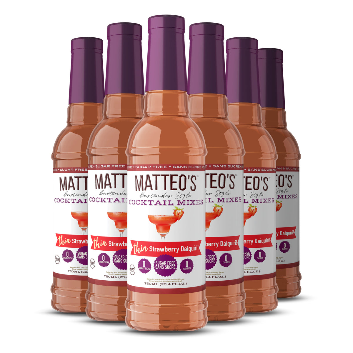 Matteo's Sugar Free Cocktail Mixes - Strawberry Daiquiri (1 case/6 bottles)