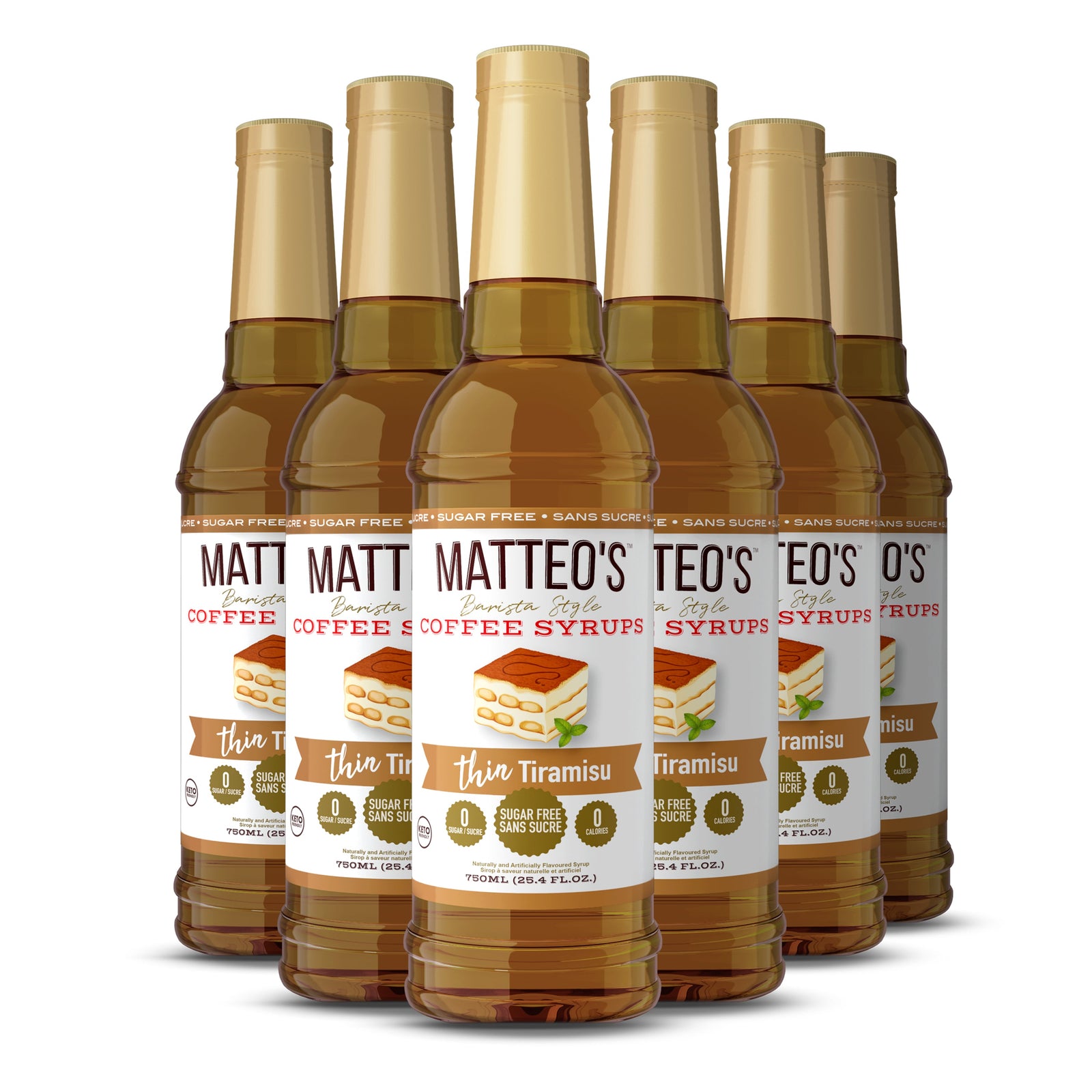 Matteo's Sugar Free Coffee Syrup, Tiramisu (1 case/6 bottles)