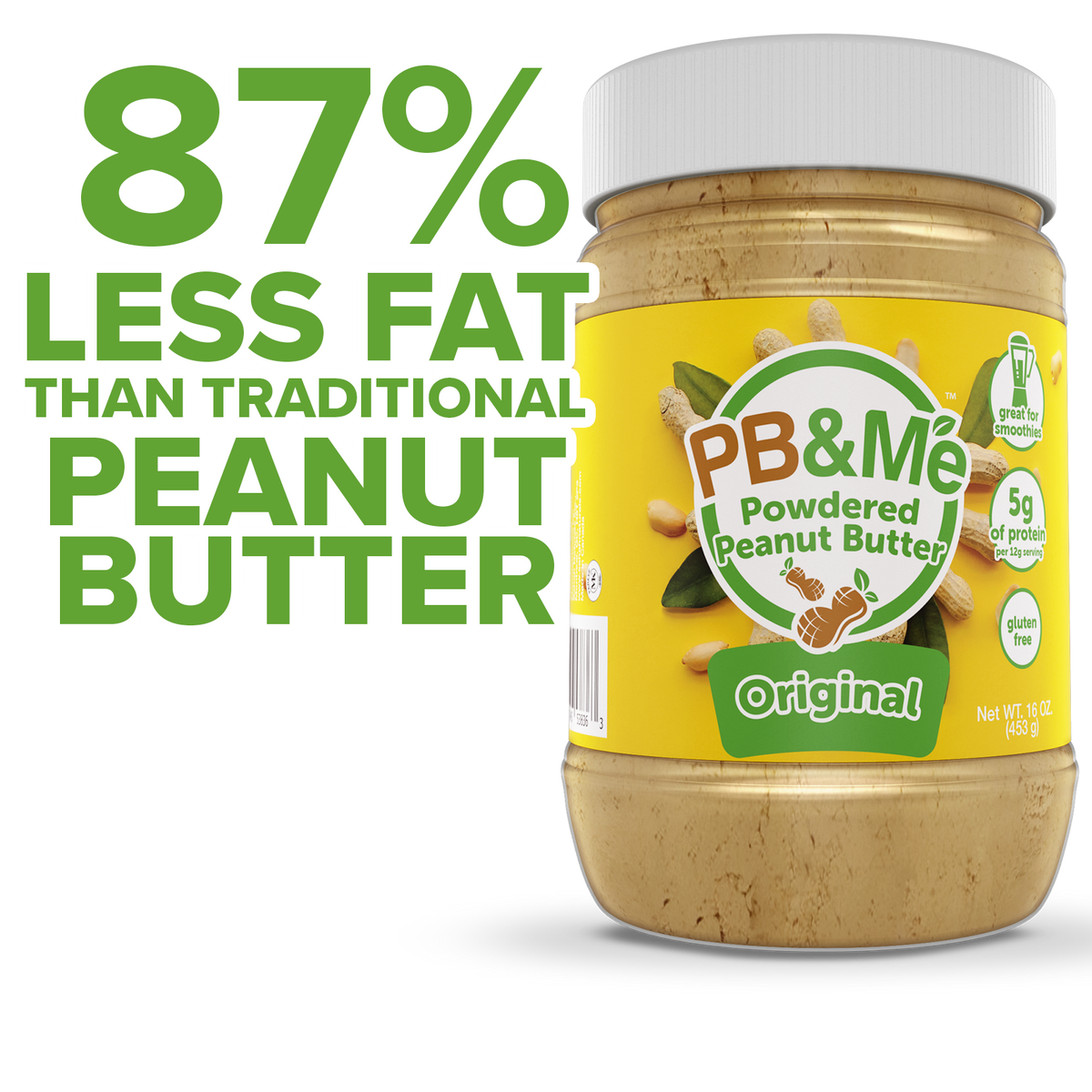 PB&Me - Powdered Peanut Butter (1 case/6 Jars) - Original (1LB)