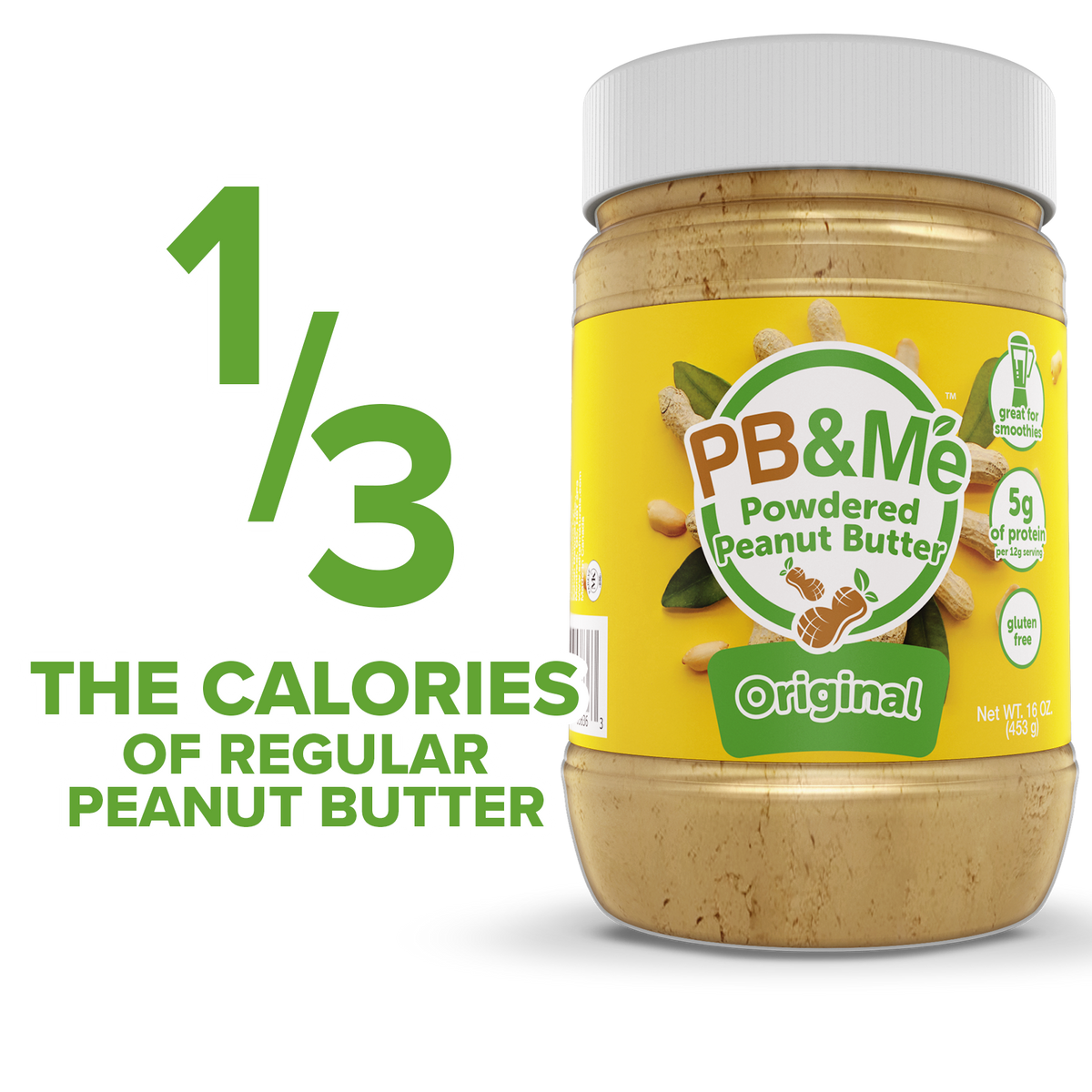 PB&Me - Powdered Peanut Butter (1 case/6 Jars) - Original (1LB)