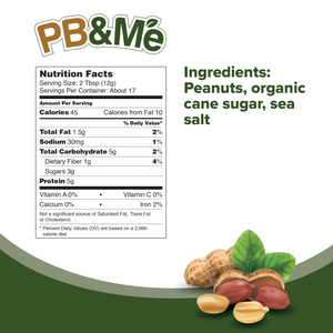 PB&Me - Beurre de cacahuète en poudre (1 caisse/6 pots) - Original (1LB)